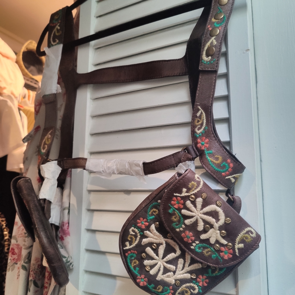 Free People Harness Brown Embroidery